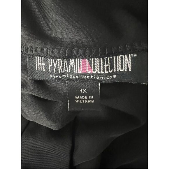 The Pyramid Collection Black Palazzo Pants Women Plus IX Wide Leg Flare Belted - Picture 9 of 11